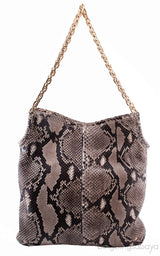 Natural Python Shoulder Tote