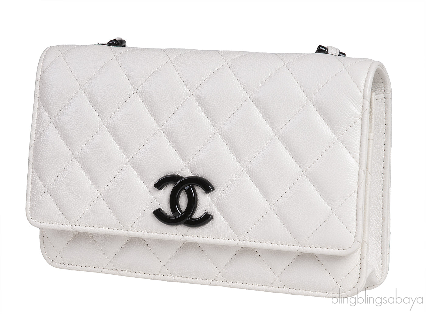 Chanel White Caviar Quilted My Everything WOC Bag