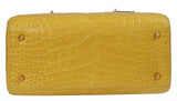 Christian Dior Lady Dior Yellow Mimosa Medium Crocodile GHW