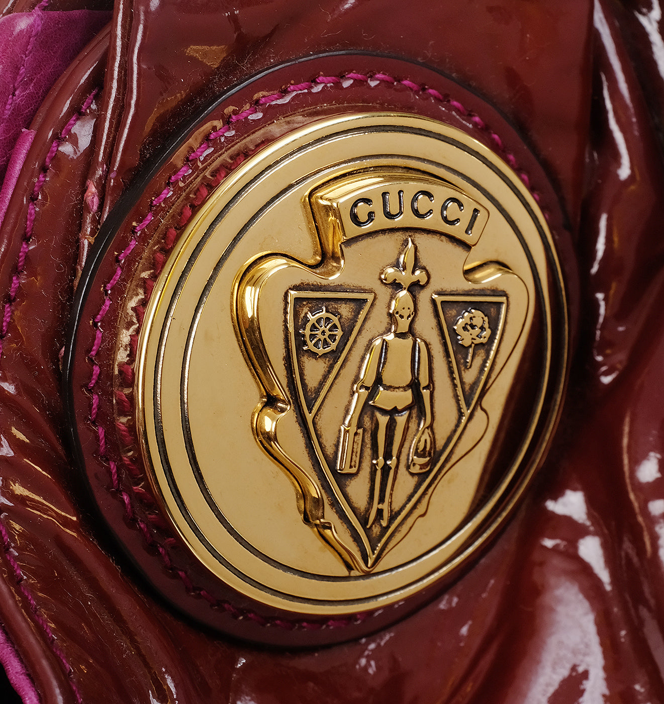 Gucci Hysteria Vintage Patent Leather Hobo Bag