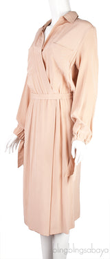 Blush Slit Back Shirtdress