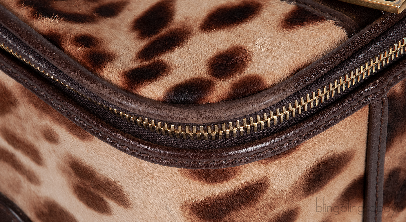 Leopard Pony Hair Medium Luggage Trolley