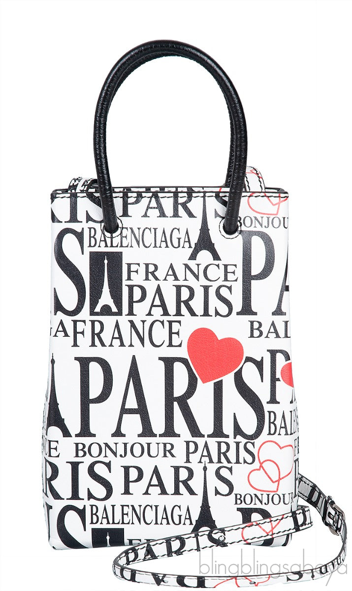 BONJOUR PARIS Shopping Phone Holder Bag