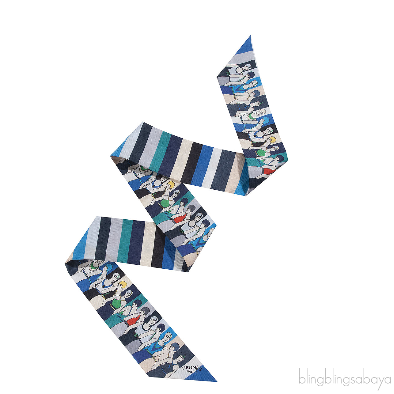 Hermes Les Baigneuses Printed Silk Twilly