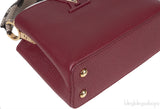Burgundy Natural Python Mini Capucine Bag
