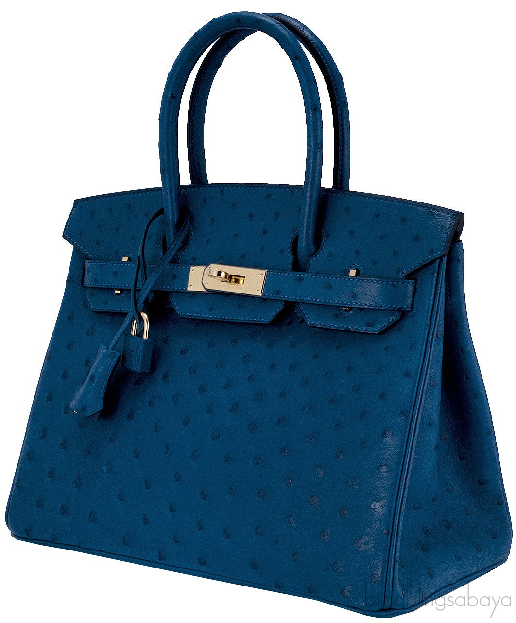 Birkin 30 Ostrich Blue Cobalt