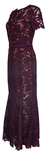 Self-Portrait Belted Floral Guipure Lace Midi Dress S