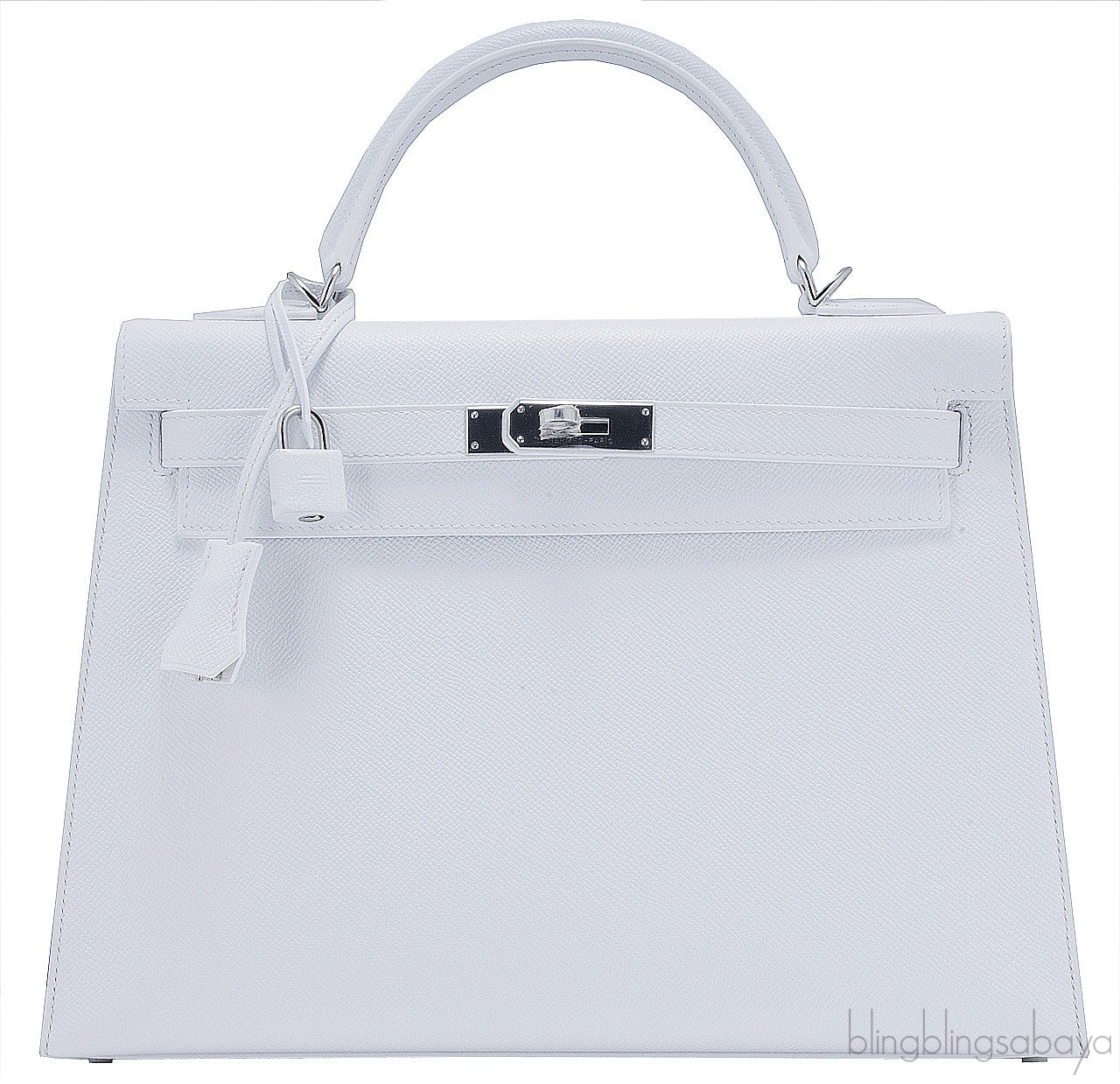Kelly 32 White Epsom Sellier