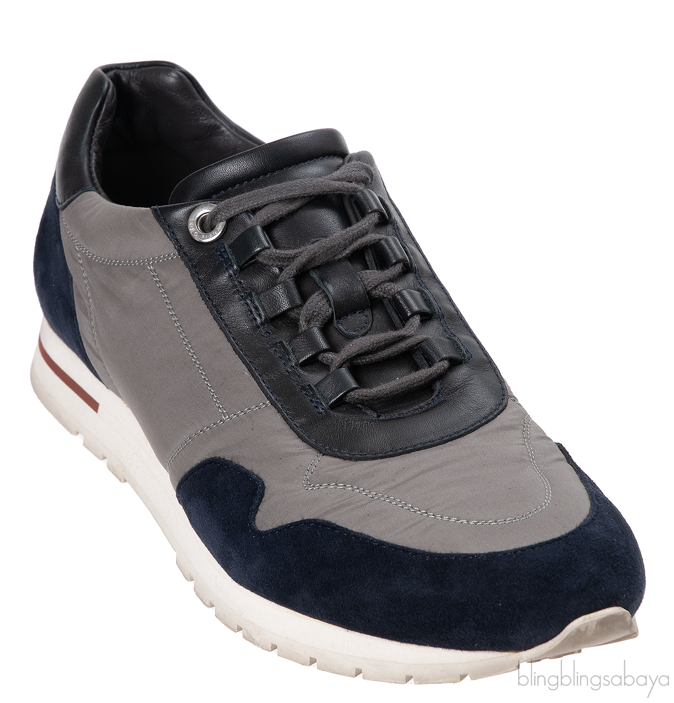 Loro Piana My Wind Microfibre & Suede Blue Sneakers