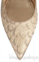 Dolce & Gabbana Metallic Gold Pointed Toe Flat Shoes