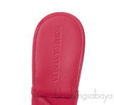 Fuchsia Pink Nappa Quilted Rubber Lido Leather Mules