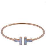 Tiffany & Co T Wire Yellow Gold Mother of Pearl Bracelet