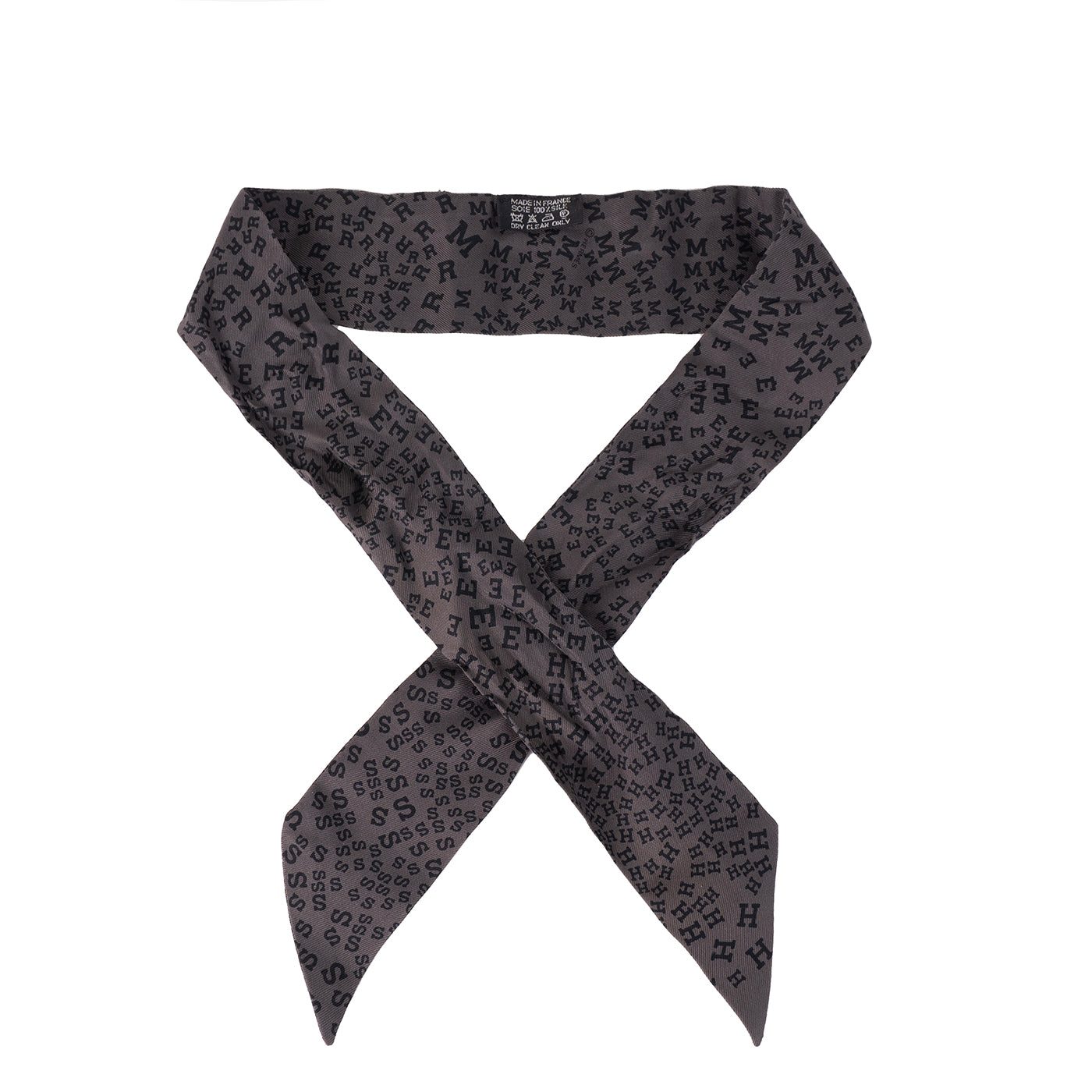 Hermes Letter Print Grey Twilly