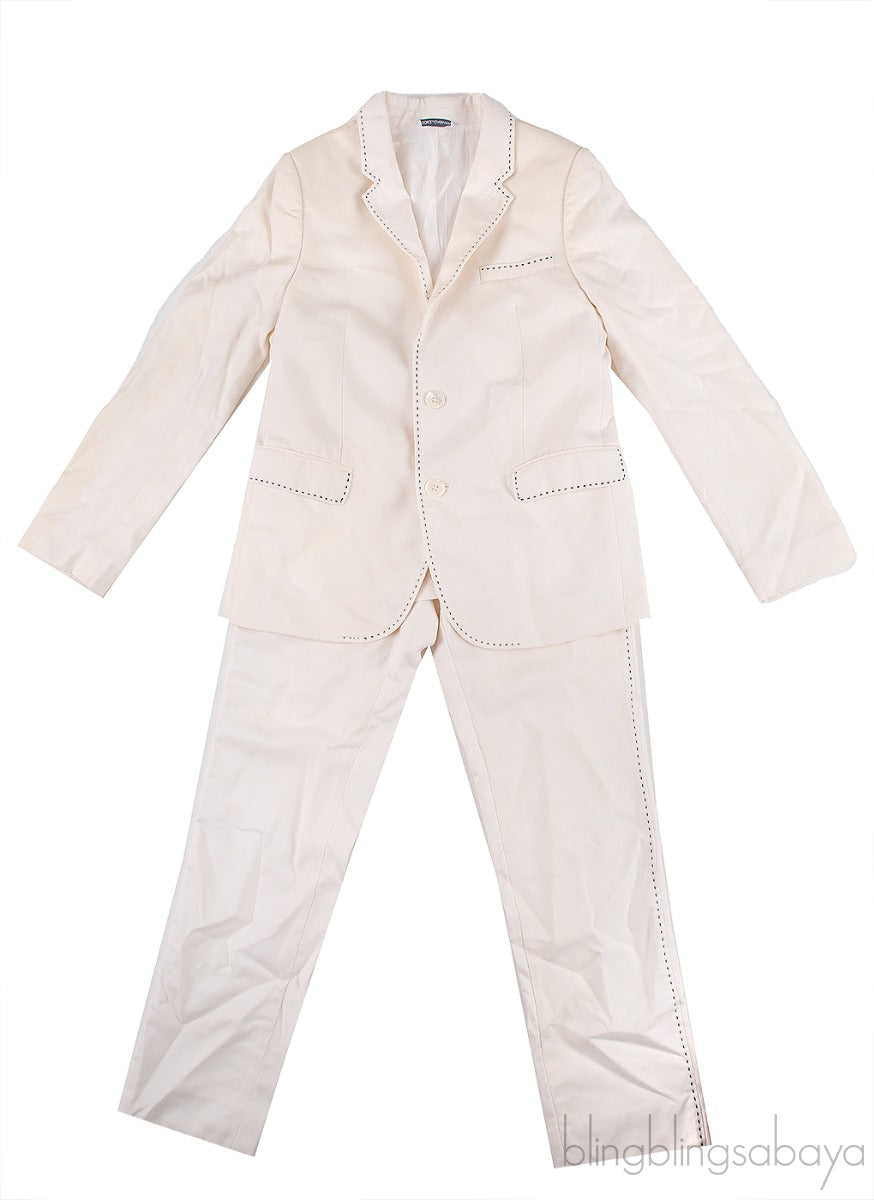 Kids Off-white Coat & Trouser