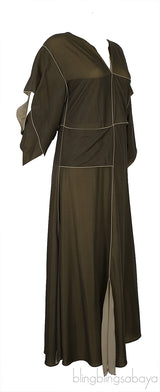 Bottega Veneta Olive Green V-neck Dress