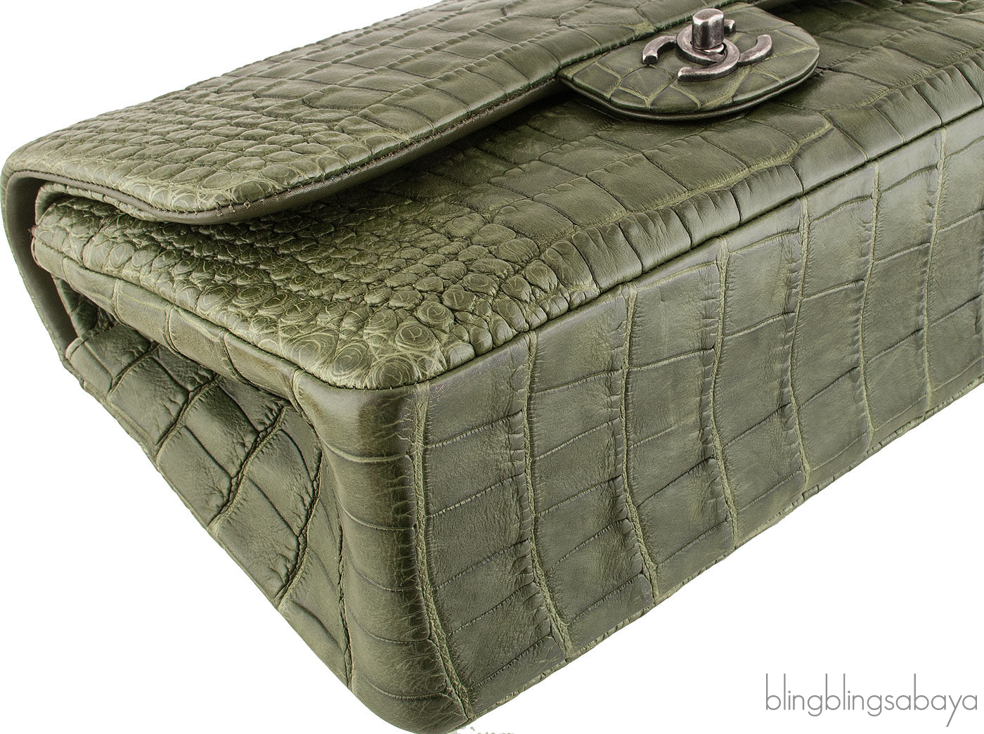 Classic Crocodile Jumbo Flap Bag