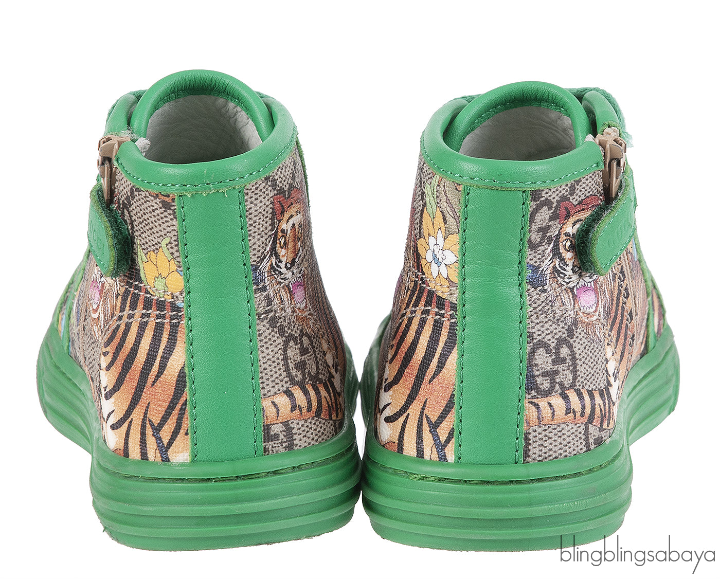 Gucci Green Safari Kids Sneakers