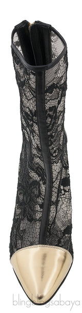 Lace Pointed-toe Boots