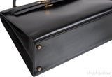 Vintage Kelly 32 Black Box Sellier GHW