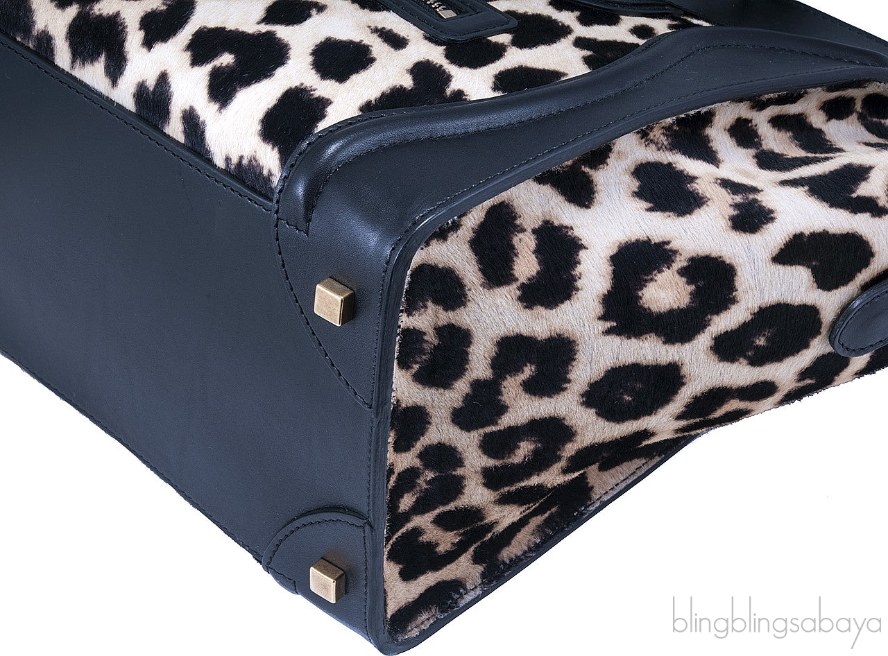 Mini Luggage Leopard Pony Hair
