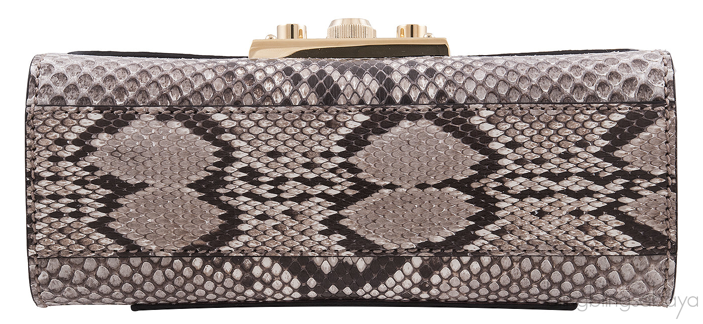 Padlock Metallic Python Shoulder Bag