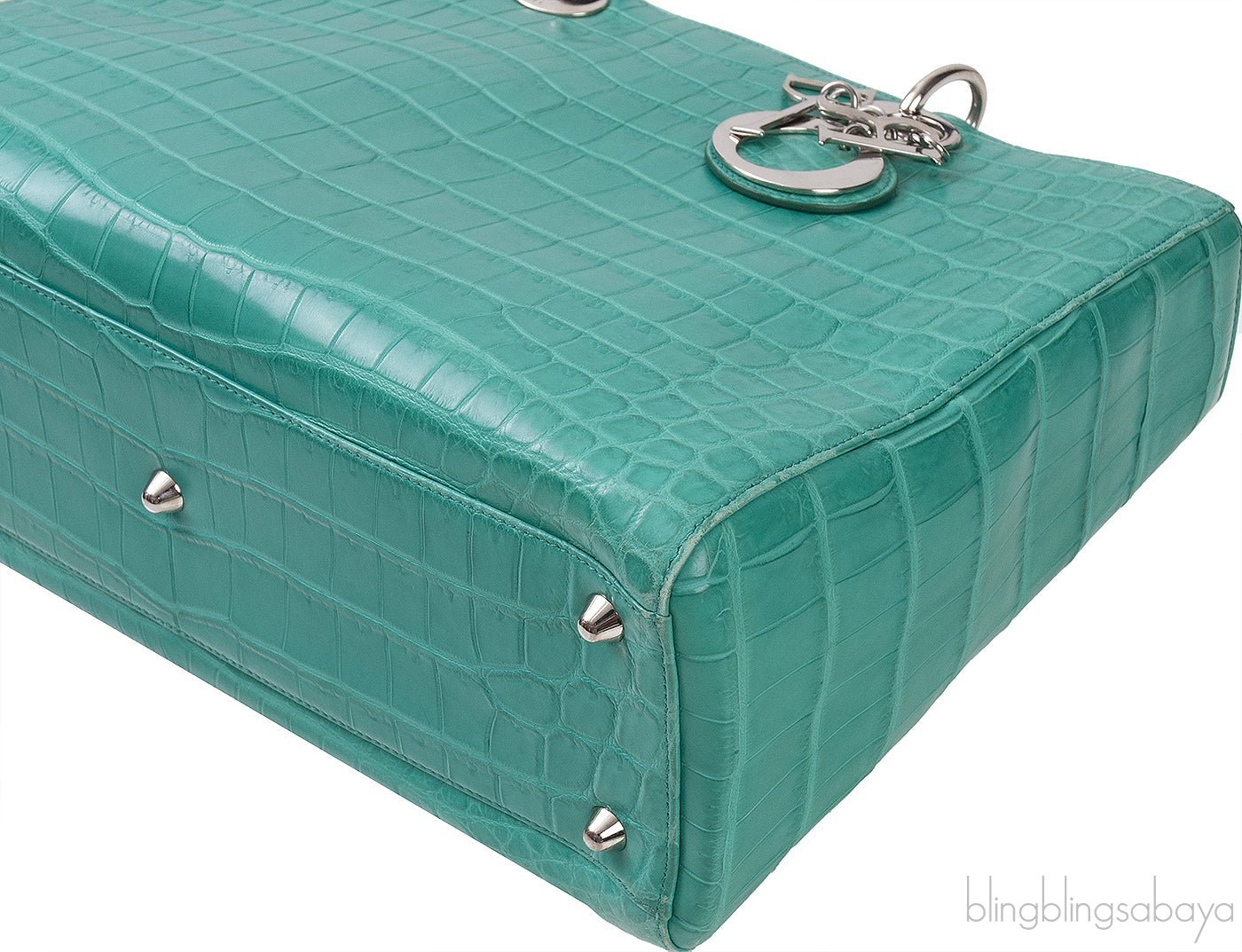 Lady Dior Large Green Crocodile Handbag
