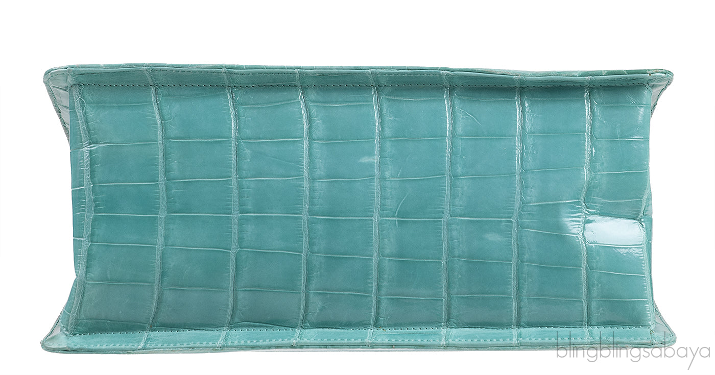 Glazed Crocodile Lunchbox Large Tiffany Blue Bag