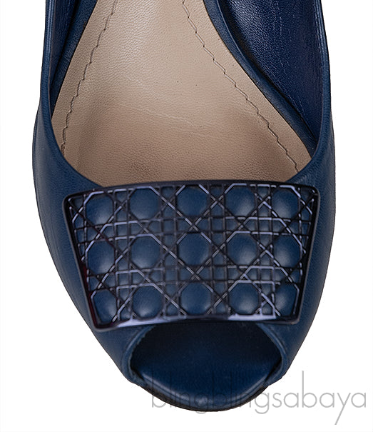 Blue Cannage Vamp Peep Toe Heels