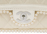 Beige Quilted Pearl Trim Double Flap*