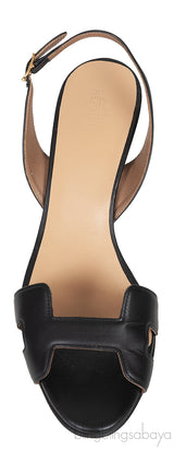 Hermes Black Night 70 Slingback Sandals