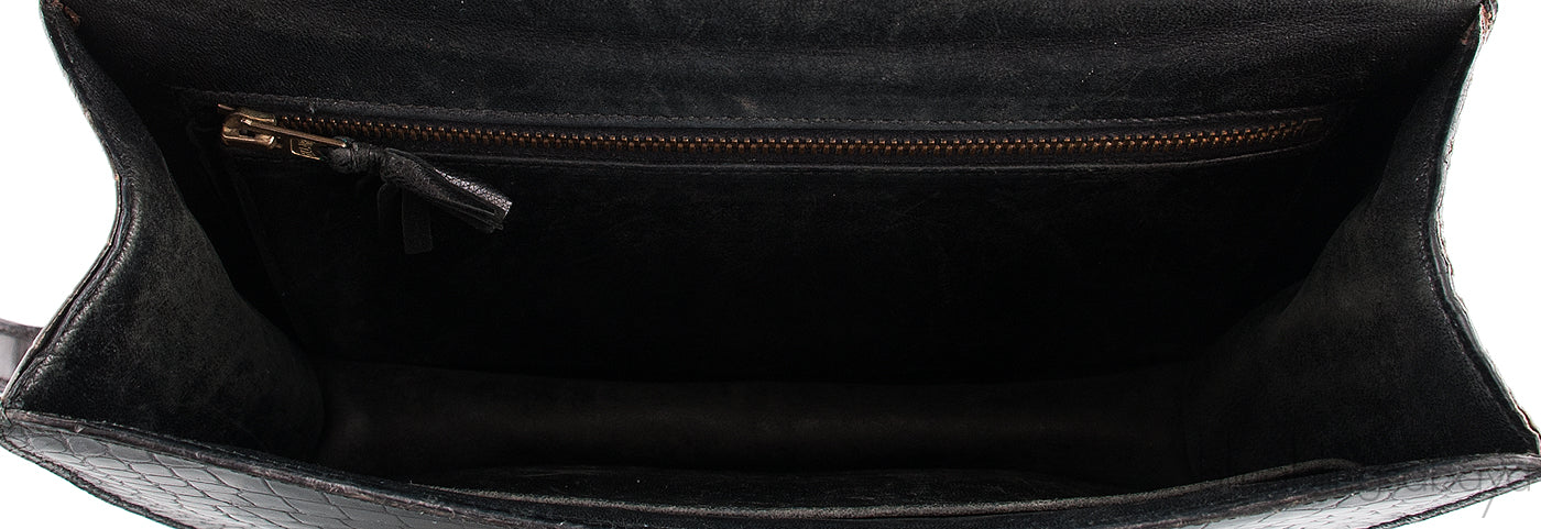 Vintage Constance Black Crocodile