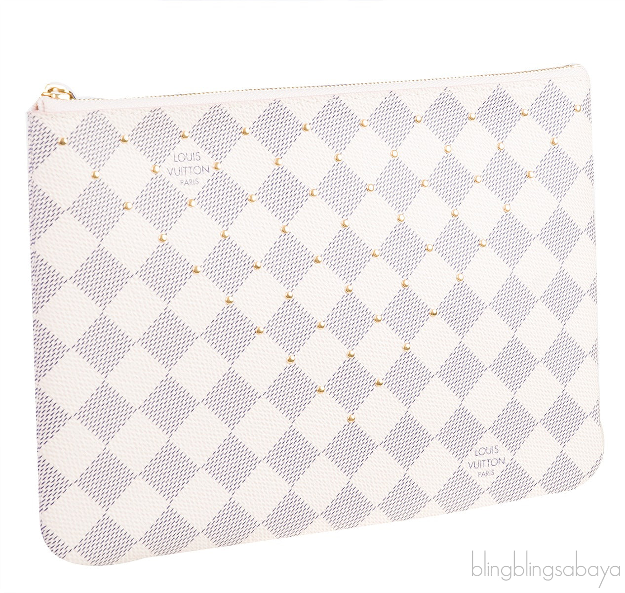 Louis Vuitton City Pouch Damier Azur Studded Clutch