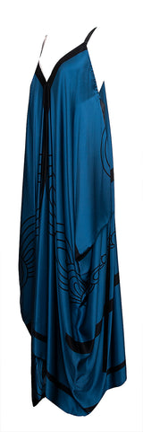 Kitty Draped Printed Silk-Satin Maxi Dress