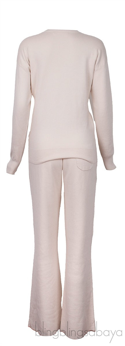 Off-White Sweatshirt & Wide Leg Trouser