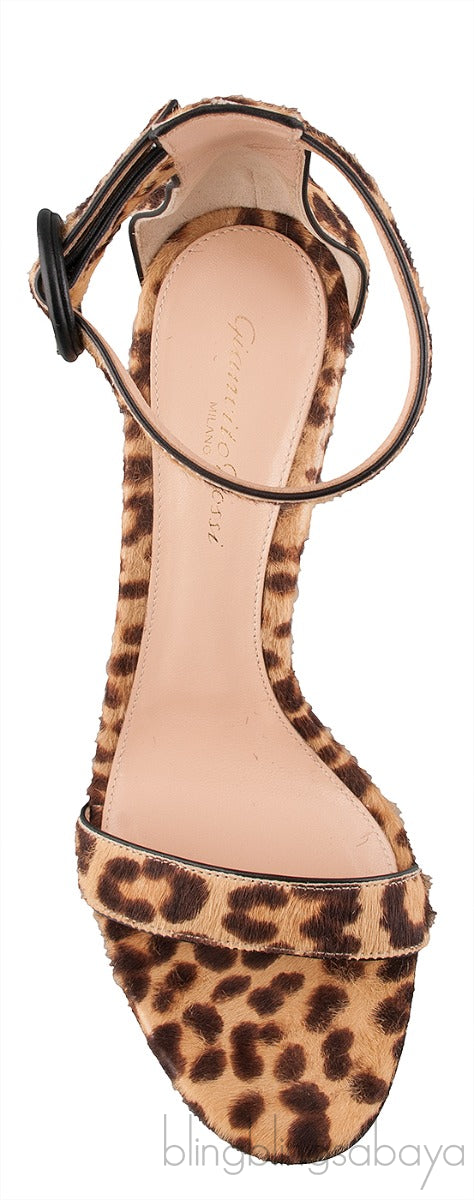 Portifino Leopard Calf Hair Sandals