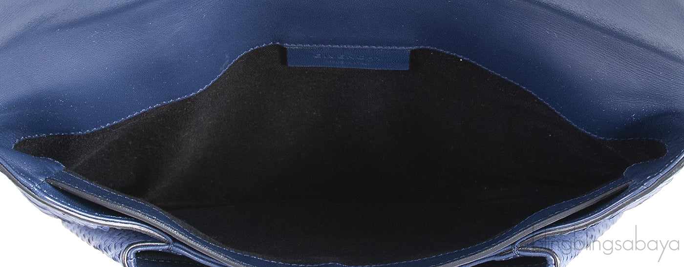 Blue Python Antigona Envelope Clutch