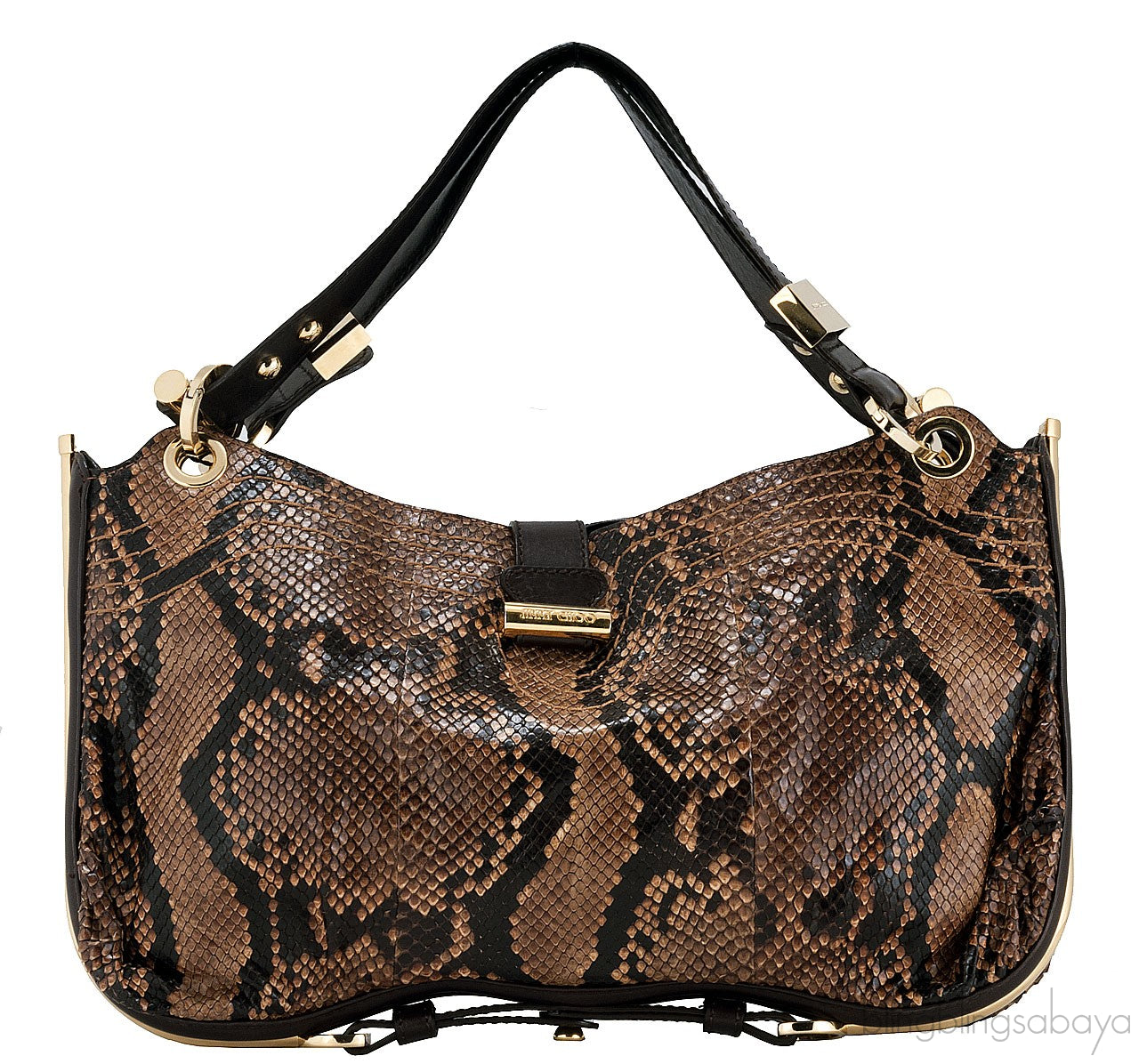 Ayse Python Shoulder Bag