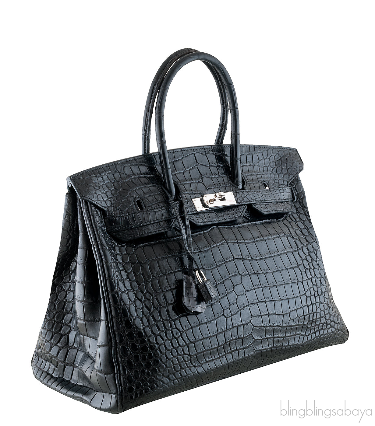 Birkin 35 Black Crocodile Porosus