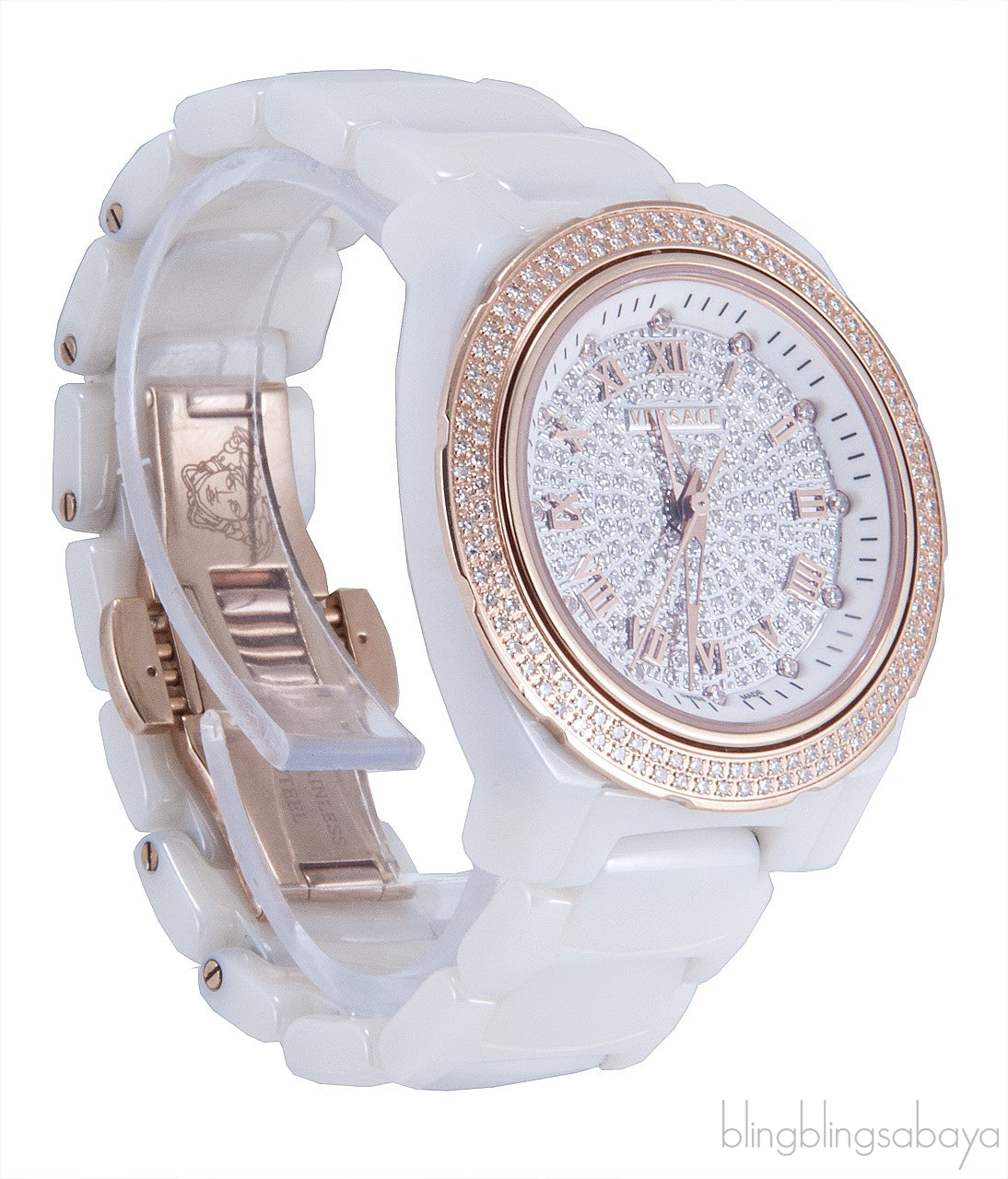 White Ceramic Diamond Ladies Watch