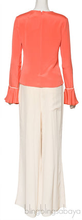 Coral Long Sleeve Shirt & Wide Leg Trouser