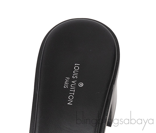 Louis Vuitton Monogram Lock-it Block Mules