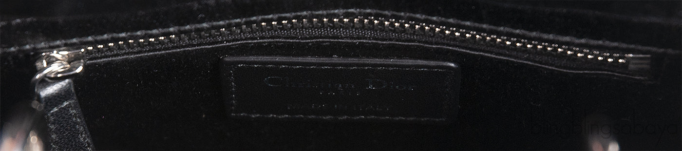Lady Dior Mini Black Crystal Satin Bag