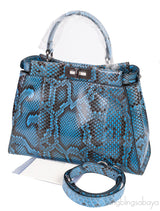 Peekaboo Medium Blue Python Bag