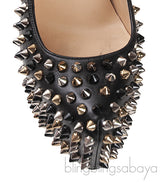Black Spike Platform Heels