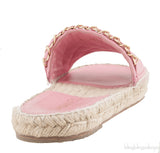 Pink Quilted Chain Slipper