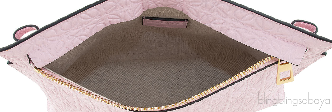 Pink Logo Embossed Clutch