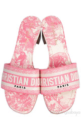 Dway Pink Embroidered Heeled Slide