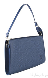 Blue Epi Leather Pochette