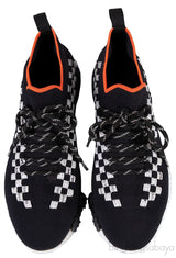 Black with Orange Flex Sneakers