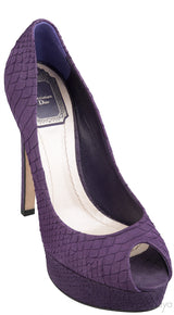 Purple Python Peep Toe Pump